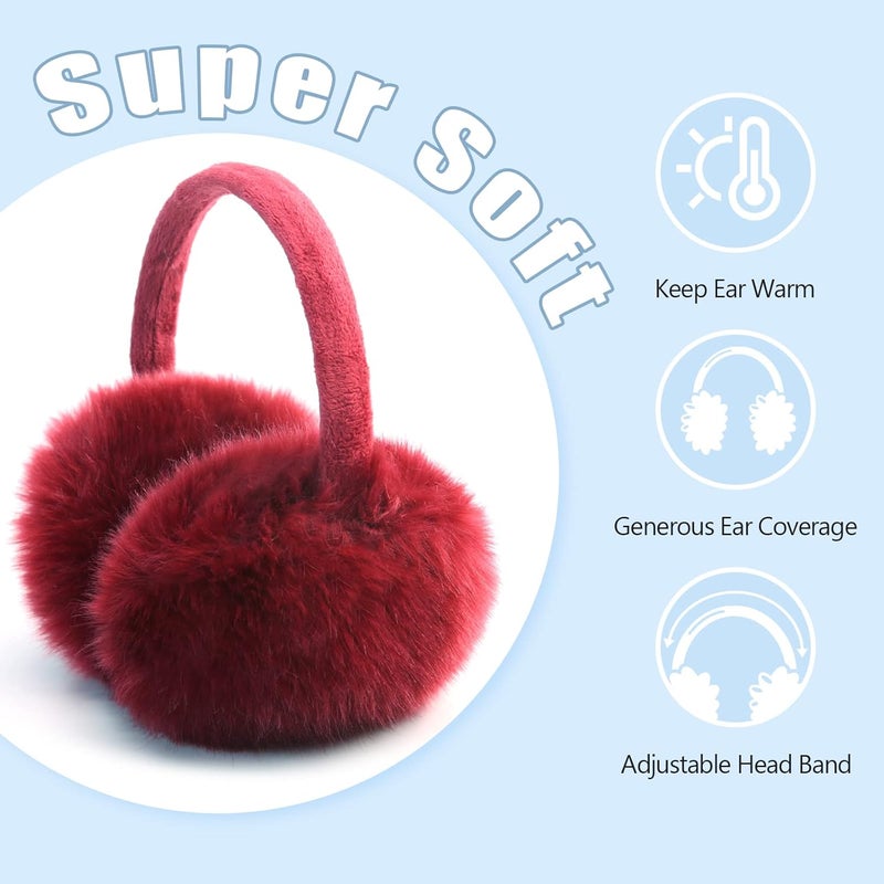 FSTEOE Winter Ear Muffs Women Warm Earmuff Girls Ear Warmers Soft Plush Outdoor Adjustable Ear Cover - Image 4
